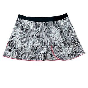 Tail Skort Womens XL Black White Animal Print Snakeskin